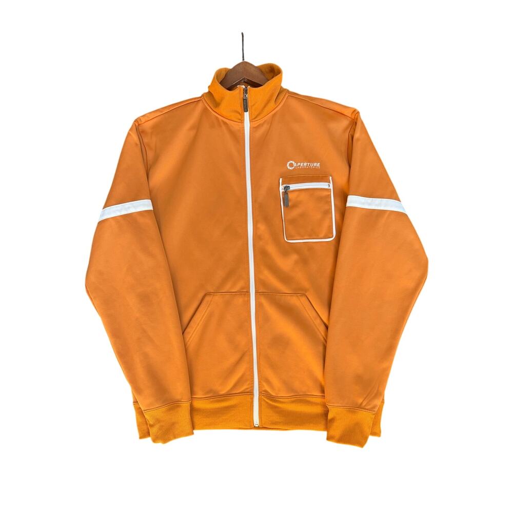 RARE Jinx Portal 2 Aperture Test Subject Premium Track Jacket Orange Men’s XL